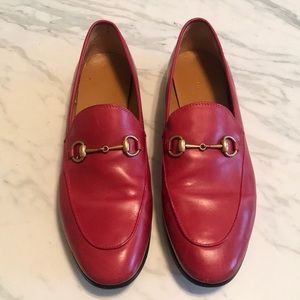 Gucci Red Jordaan Loafers